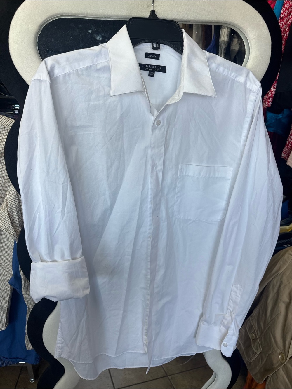 Marquis White Men's Casual Button-Down Shirt